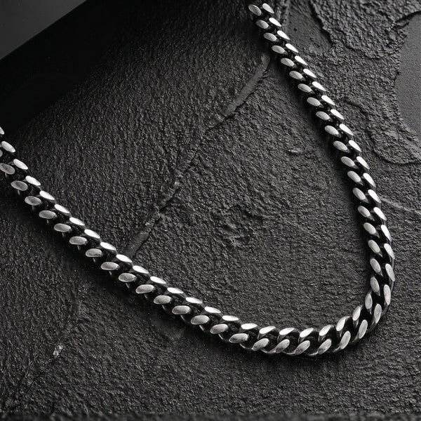 DARK CUBAN - 13mm Stainless Steel Chain with Push-Lock Box Clasp for Men & Boys (30inch)