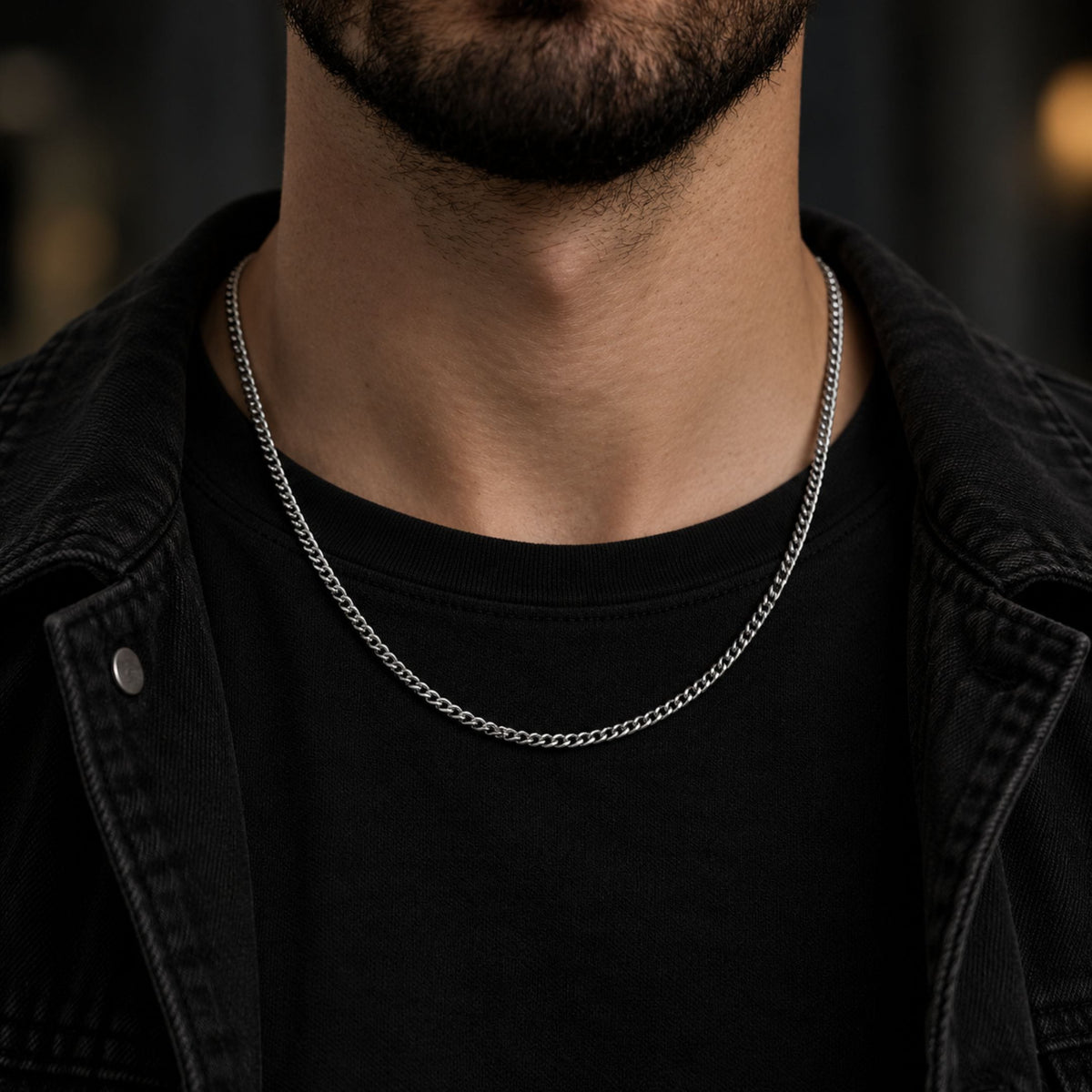 THE MEN THING Chain DIAMOND-CUT CUBAN CHAIN - 6mm Pure  Stainless Steel Chain - 21.5inch for Men & Boys