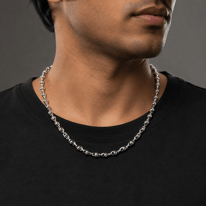 THE MEN THING Chain ELARION - 8mm Chain Pure Stainless Steel 23inch for Men & Boys