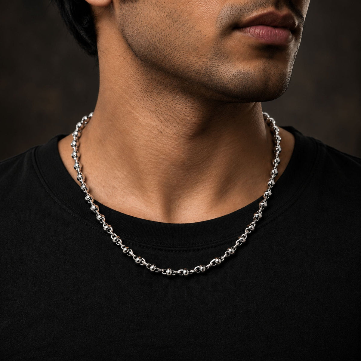 THE MEN THING Chain ELARION - 8mm Chain Pure Stainless Steel 23inch for Men & Boys