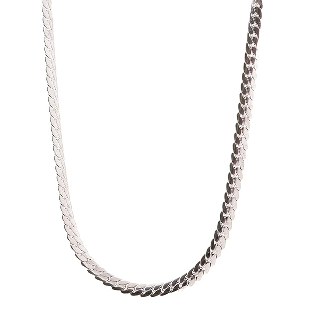 THE MEN THING Chain FLAT SNAKE CHAIN - 6.2mm Chain Pure Stainless Steel 24inch for Men & Boys