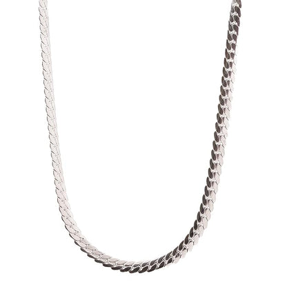 THE MEN THING Chain FLAT SNAKE CHAIN - 6.2mm Chain Pure Stainless Steel 24inch for Men & Boys
