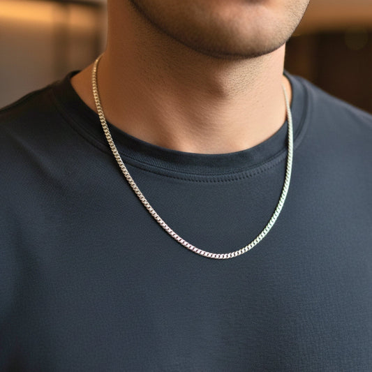 THE MEN THING Chain FLAT SNAKE CHAIN - 6.2mm Chain Pure Stainless Steel 24inch for Men & Boys