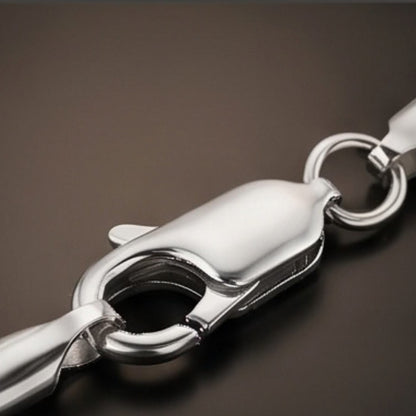 THE MEN THING Chain FRANCO EDGE - 5mm Stainless Steel Box Link Chain with Lobster Clasp for Men & Boys (22 inch)