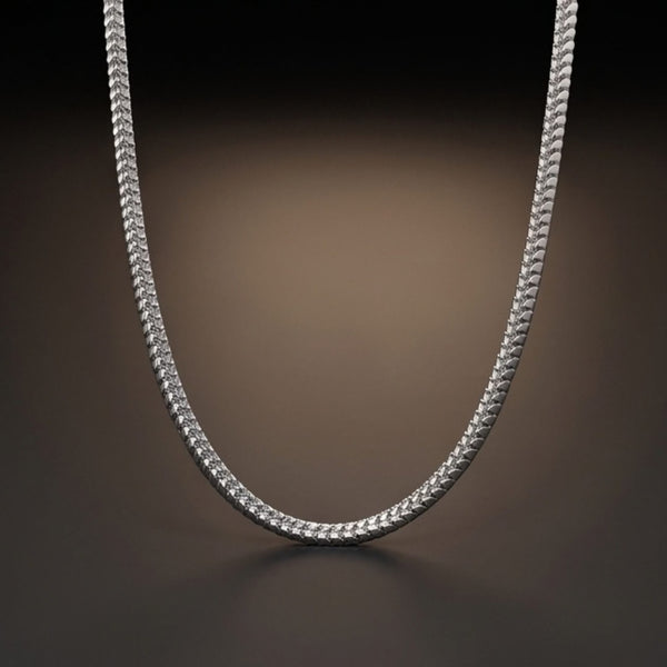 FRANCO EDGE - 5mm Stainless Steel Box Link Chain with Lobster Clasp for Men & Boys (22 inch)