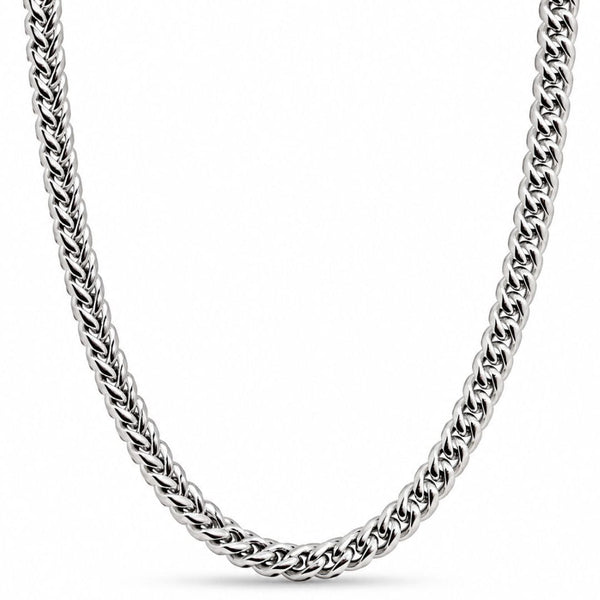 FRANCO NEXUS - 7mm Stainless Steel Chain with Lobster Clasp for Men & Boys (24inch)