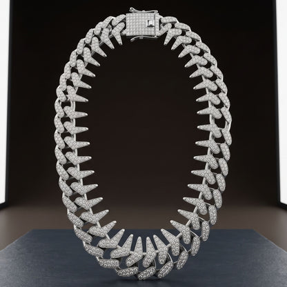 THE MEN THING Chain FROST CUBAN - 20mm Stainless Steel Chain with Box Clasp for Men & Boys (20 inch)