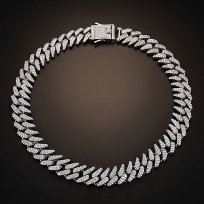 THE MEN THING Chain FROST CUBAN - 20mm Stainless Steel Chain with Box Clasp for Men & Boys (20 inch)