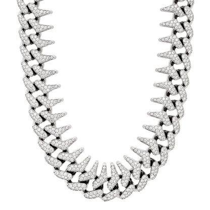 THE MEN THING Chain FROST CUBAN - 20mm Stainless Steel Chain with Box Clasp for Men & Boys (20 inch)