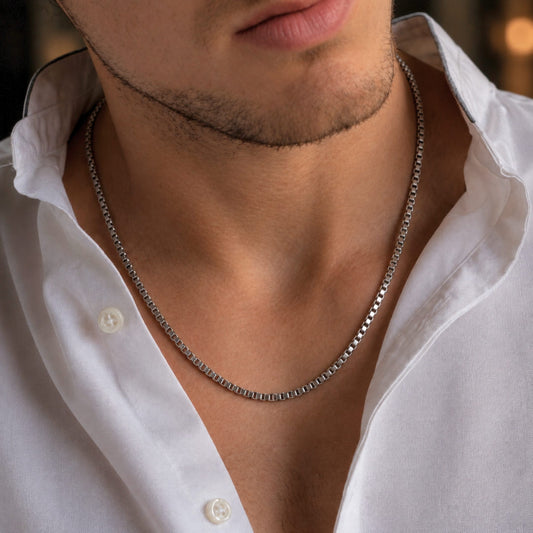 THE MEN THING Chain FROSTBITE - 3mm Chain Pure Stainless Steel 23inch for Men & Boys