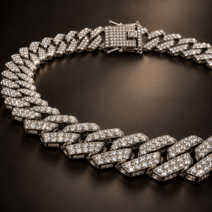 THE MEN THING Chain GLACIER CUBAN - 14mm Stainless Steel Chain with Box Clasp for Men & Boys (19 inch)