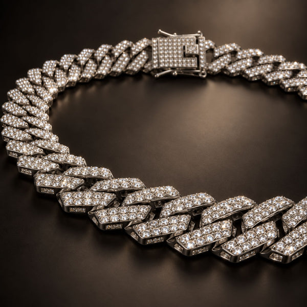 GLACIER CUBAN - 14mm Stainless Steel Chain with Box Clasp for Men & Boys (19 inch)