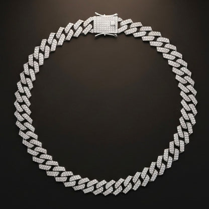 THE MEN THING Chain GLACIER CUBAN - 14mm Stainless Steel Chain with Box Clasp for Men & Boys (19 inch)