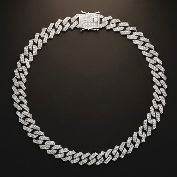 GLACIER CUBAN - 14mm Stainless Steel Chain with Box Clasp for Men & Boys (19 inch)