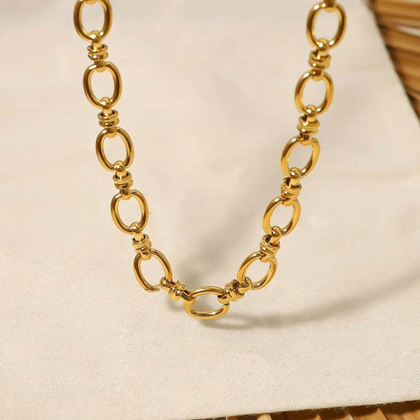 GLEAM GOLD LINK - పురుషులు & అబ్బాయిల కోసం 5.5mm స్వచ్ఛమైన స్టెయిన్‌లెస్ స్టీల్ చైన్ 16 అంగుళాలు