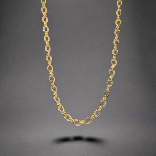 THE MEN THING Chain GLEAM GOLD LINK - 5.5mm Pure Stainless Steel Chain 16 inch for Men & Boys