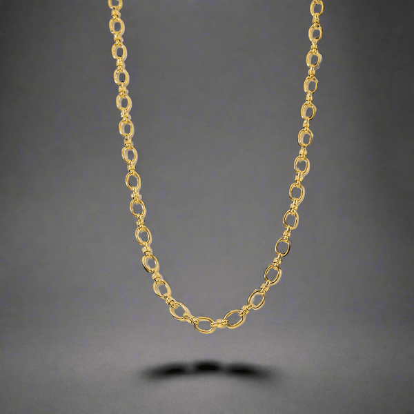 GLEAM GOLD LINK - పురుషులు & అబ్బాయిల కోసం 5.5mm స్వచ్ఛమైన స్టెయిన్‌లెస్ స్టీల్ చైన్ 16 అంగుళాలు