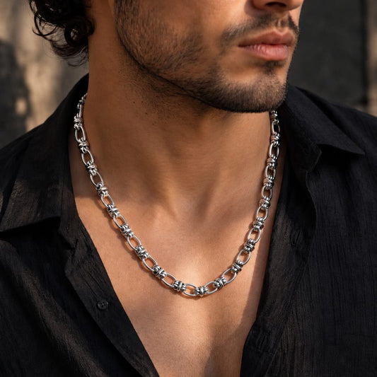 THE MEN THING Chain GRAVION - 10mm Chain Pure Stainless Steel 23inch for Men & Boys