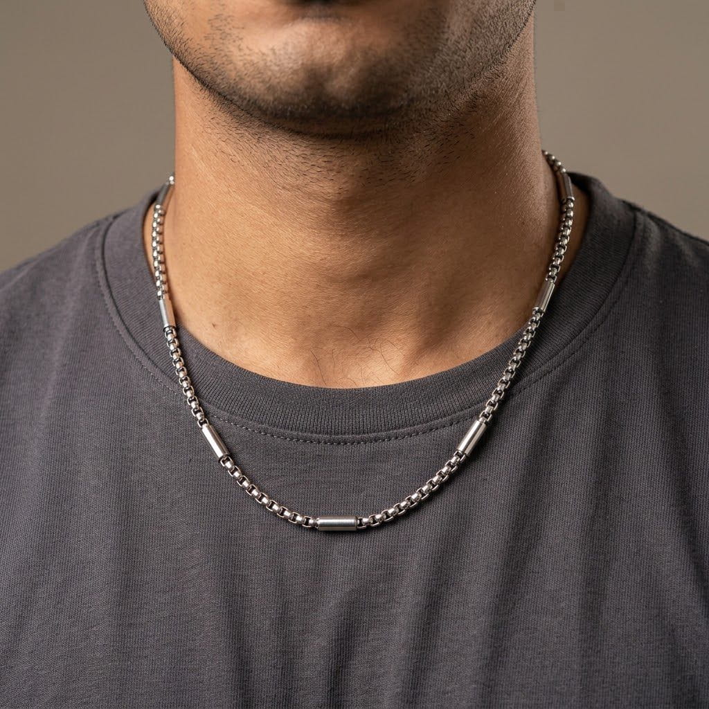 THE MEN THING Chain GRAVX - 5mm Chain Pure Stainless Steel 23inch for Men & Boys