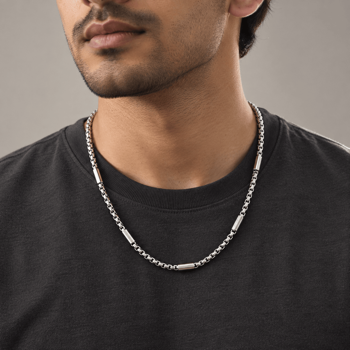 THE MEN THING Chain GRAVX - 5mm Chain Pure Stainless Steel 23inch for Men & Boys