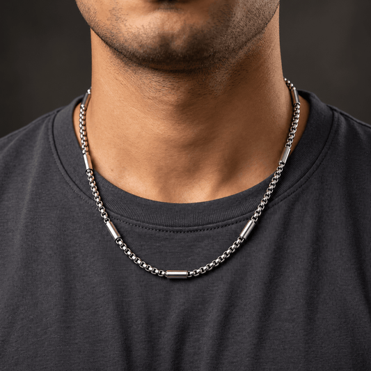 THE MEN THING Chain GRAVX - 5mm Chain Pure Stainless Steel 23inch for Men & Boys