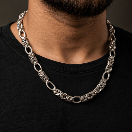 THE MEN THING Chain GRIDON - 9mm Chain Pure Stainless Steel 23inch for Men & Boys