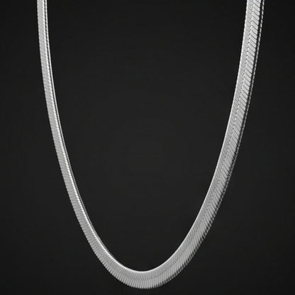 THE MEN THING Chain HERRINGBONE - 4mm Stainless Steel Chain with Lobster Clasp for Men & Boys (22 inch)