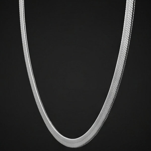 HERRINGBONE - 4mm Stainless Steel Chain with Lobster Clasp for Men & Boys (22 inch)