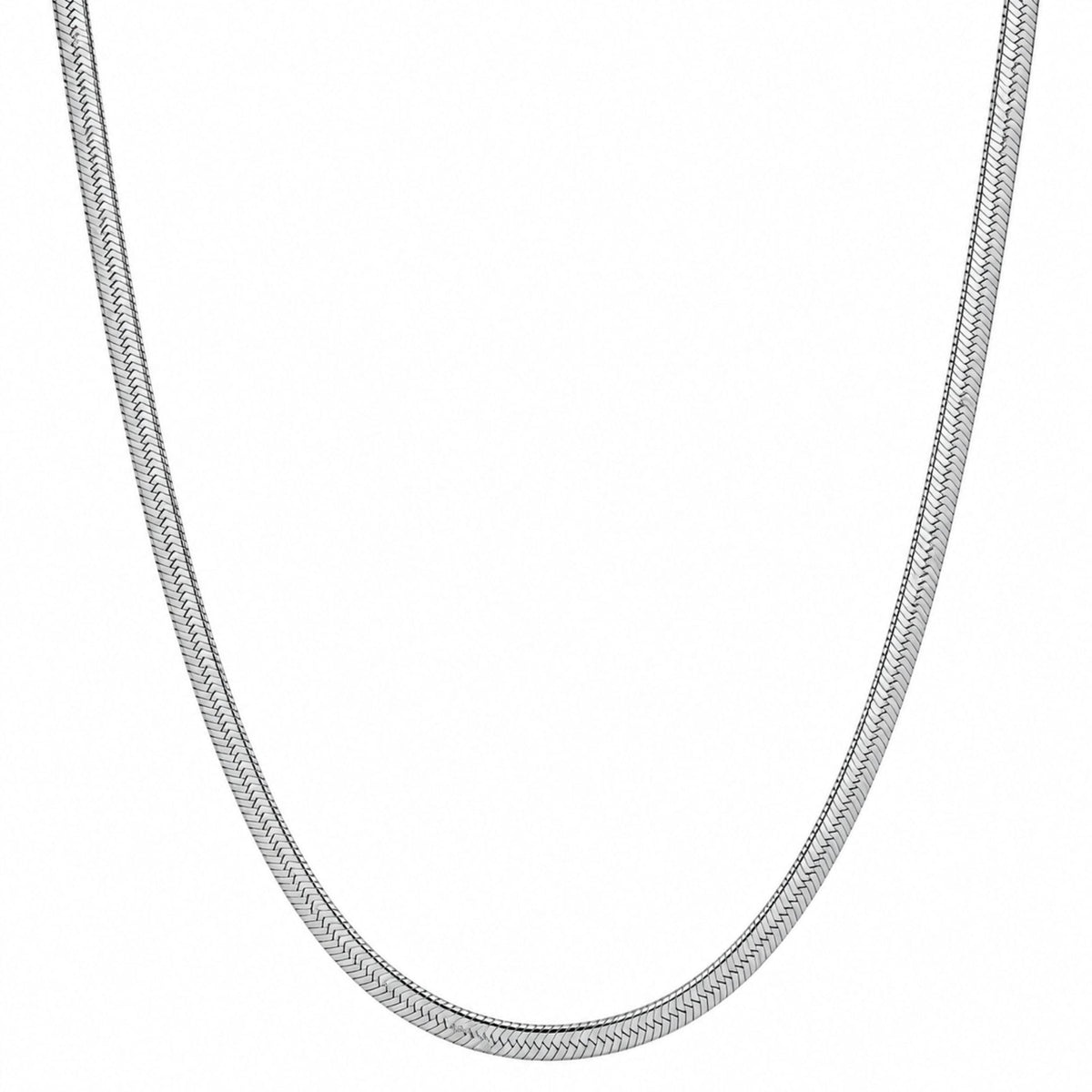 THE MEN THING Chain HERRINGBONE - 4mm Stainless Steel Chain with Lobster Clasp for Men & Boys (22 inch)