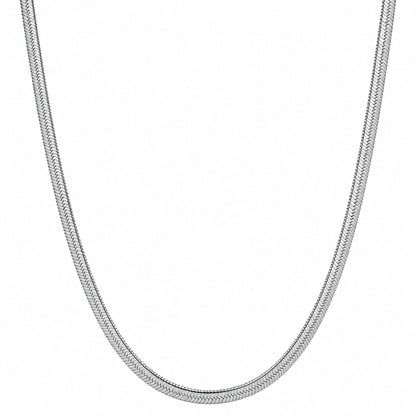 THE MEN THING Chain HERRINGBONE - 4mm Stainless Steel Chain with Lobster Clasp for Men & Boys (22 inch)