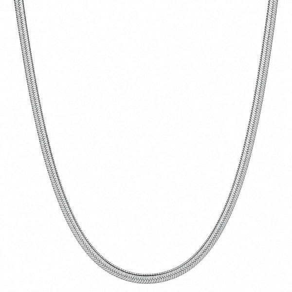 HERRINGBONE - 4mm Stainless Steel Chain with Lobster Clasp for Men & Boys (22 inch)