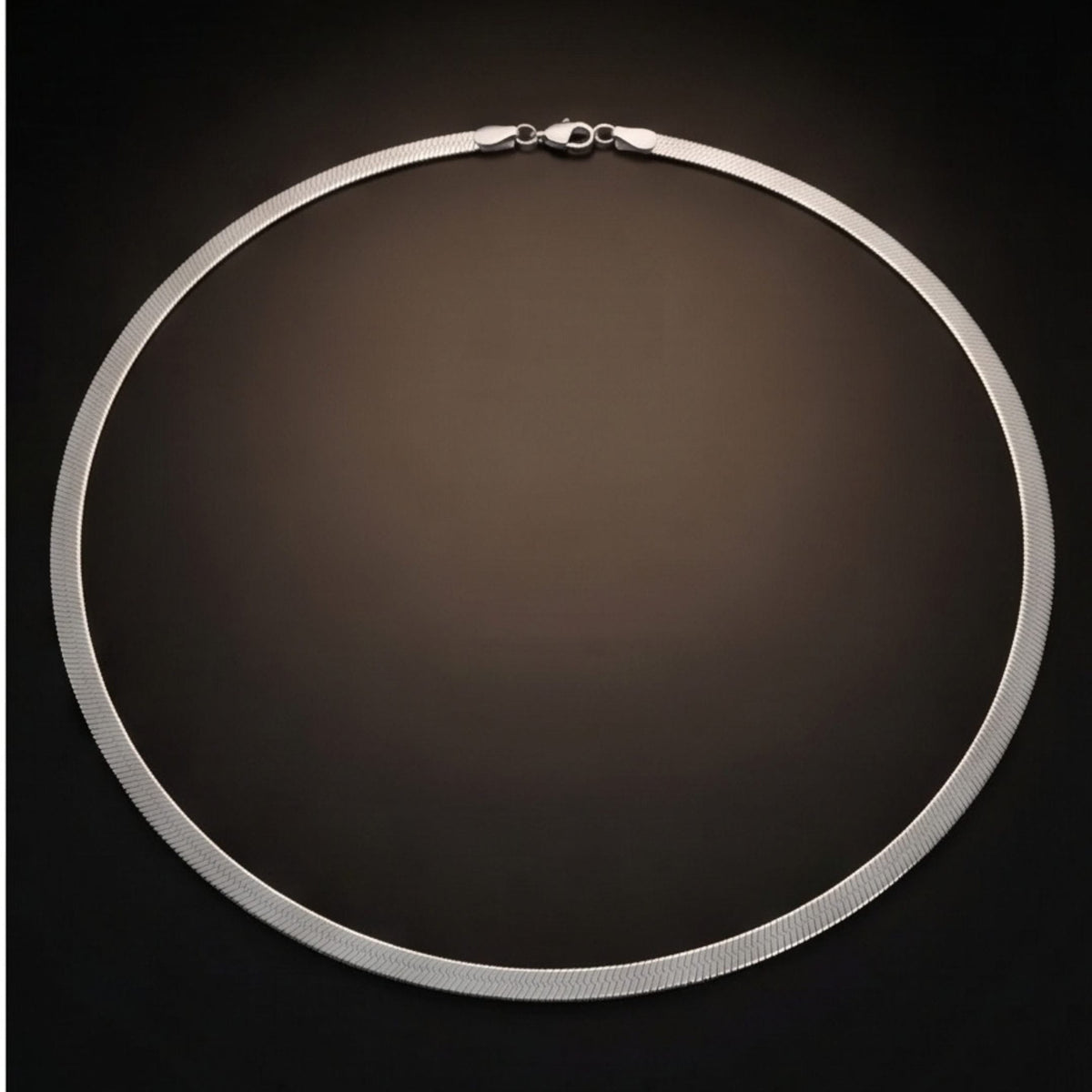 THE MEN THING Chain HERRINGBONE - 4mm Stainless Steel Chain with Lobster Clasp for Men & Boys (22 inch)