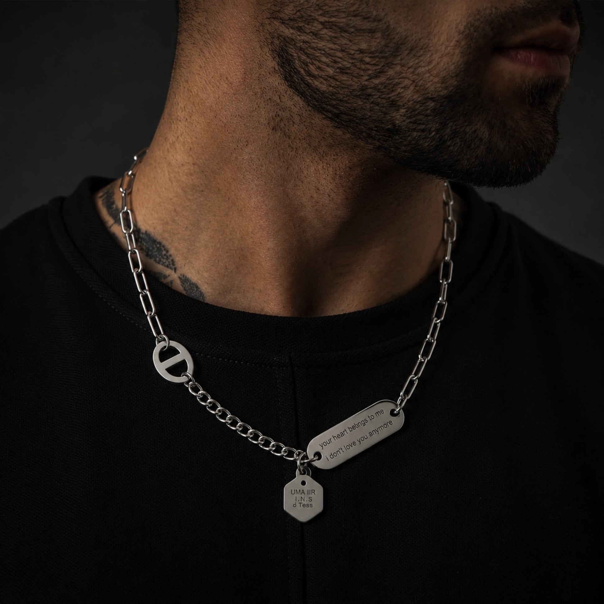 THE MEN THING Chain HEXMARK - 24inch Pure Stainless Steel European trending Style Chain for Men & Boy