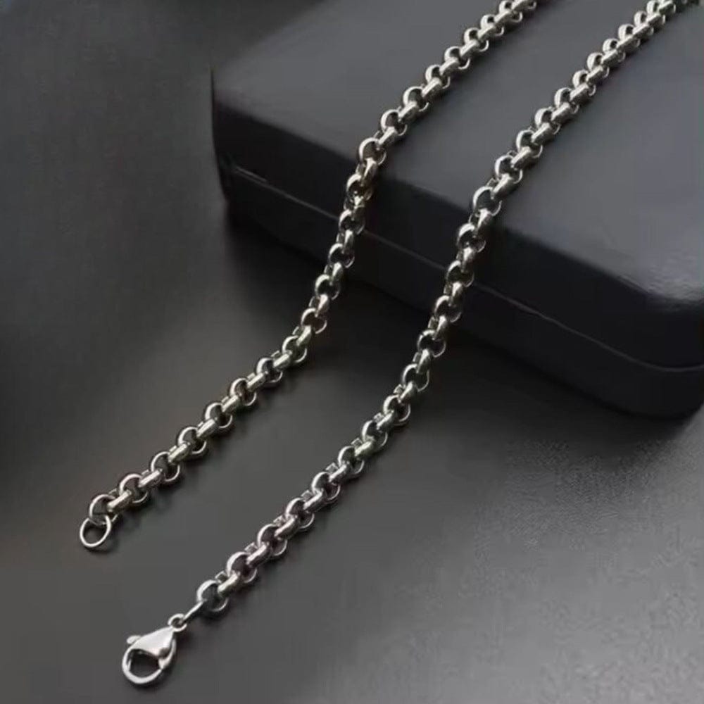 THE MEN THING Chain IMPERIAL KNOT - 7mm Chain Pure Stainless Steel 23inch for Men & Boys