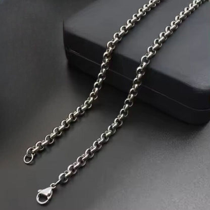THE MEN THING Chain IMPERIAL KNOT - 7mm Chain Pure Stainless Steel 23inch for Men & Boys