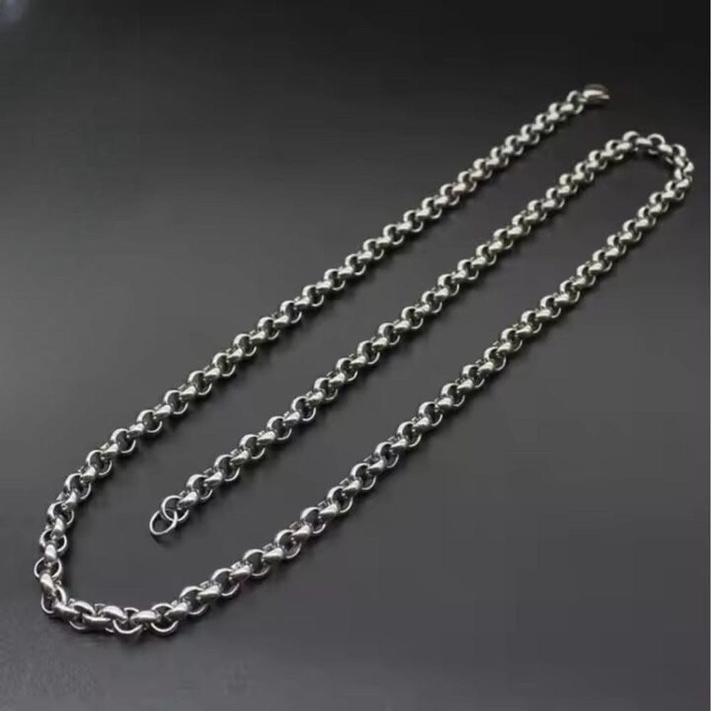 THE MEN THING Chain IMPERIAL KNOT - 7mm Chain Pure Stainless Steel 23inch for Men & Boys