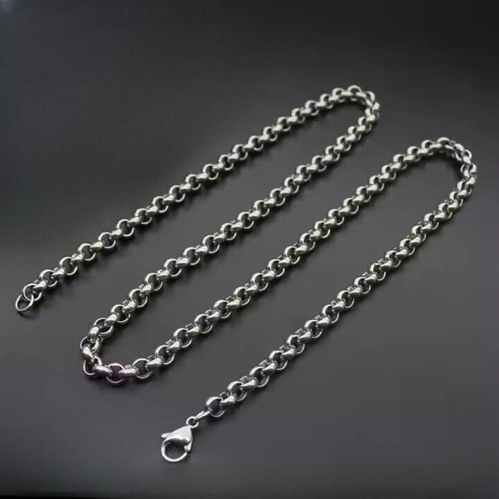 THE MEN THING Chain IMPERIAL KNOT - 7mm Chain Pure Stainless Steel 23inch for Men & Boys
