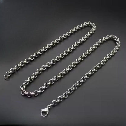 THE MEN THING Chain IMPERIAL KNOT - 7mm Chain Pure Stainless Steel 23inch for Men & Boys