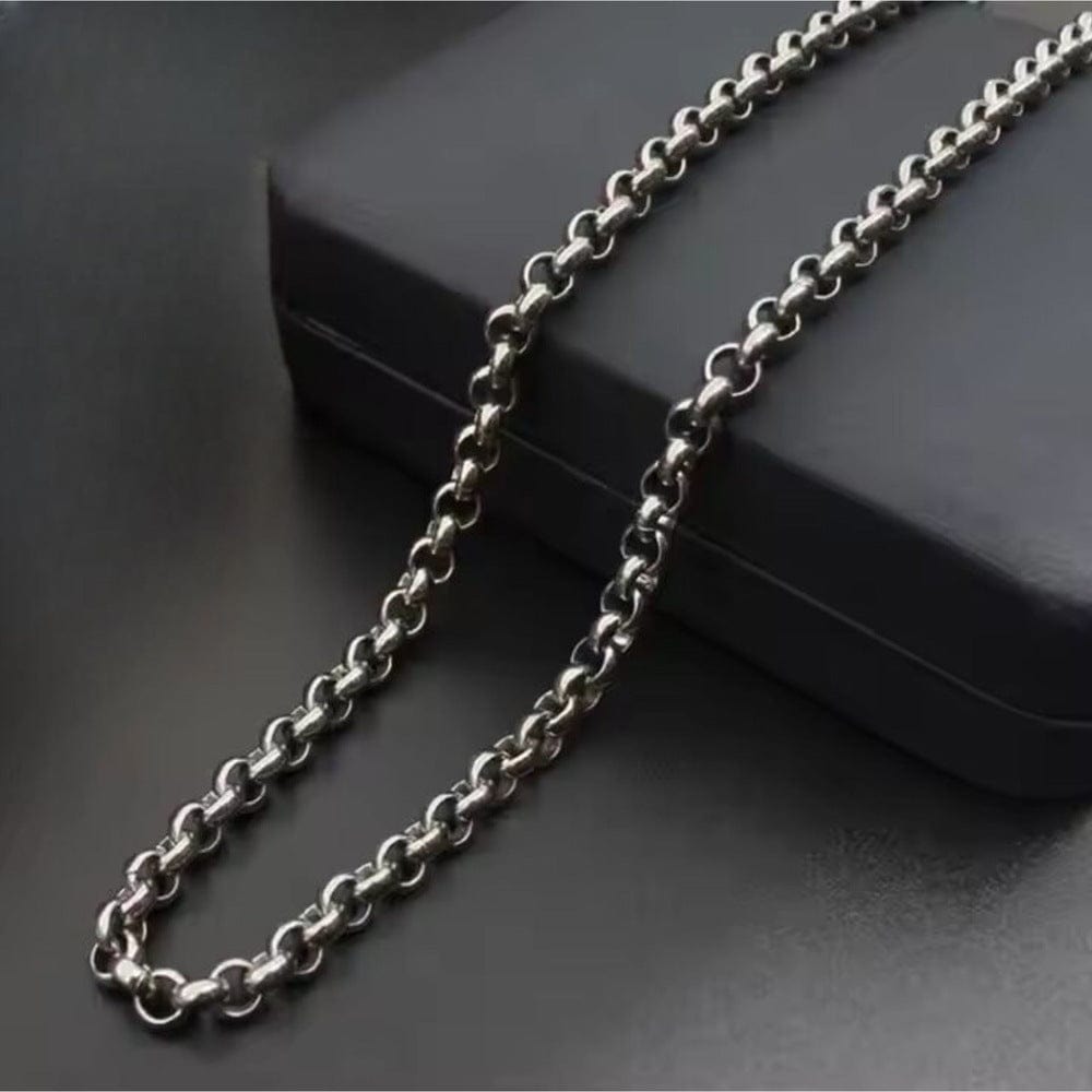 THE MEN THING Chain IMPERIAL KNOT - 7mm Chain Pure Stainless Steel 23inch for Men & Boys