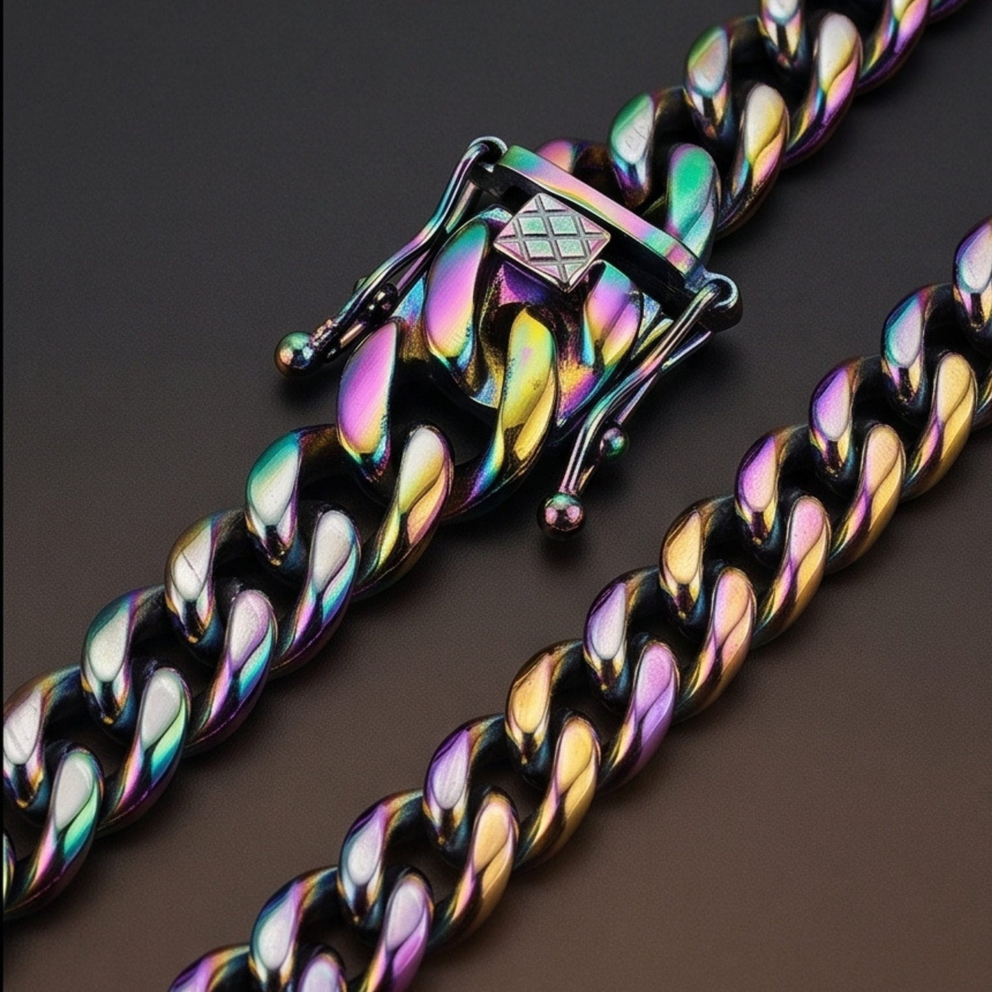 THE MEN THING Chain IRIS CUBAN - 11mm Stainless Steel Chain with Push-Lock Box Clasp for Men & Boys (24inch)