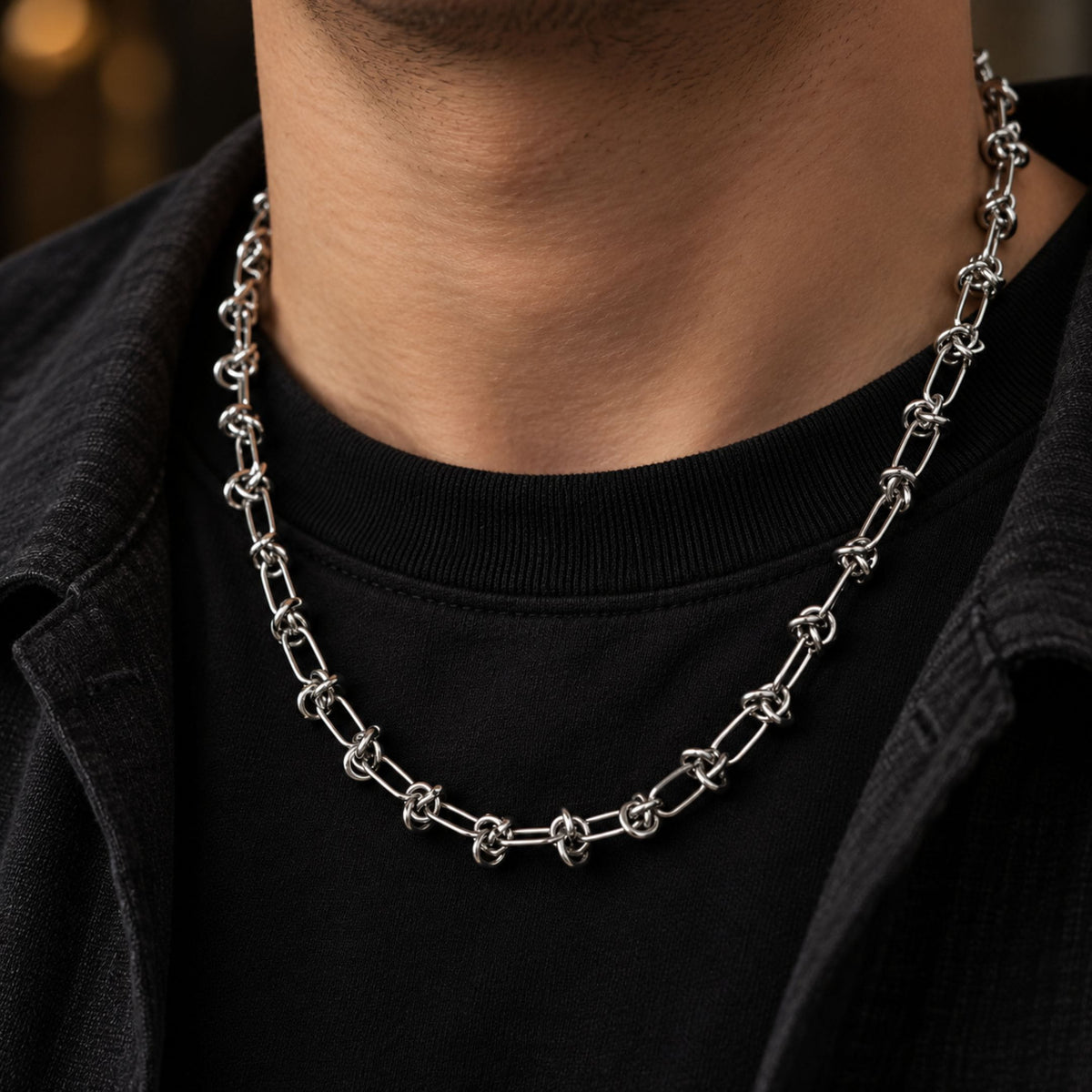 THE MEN THING Chain LINEO - 7mm Chain Pure Stainless Steel 23inch for Men & Boys