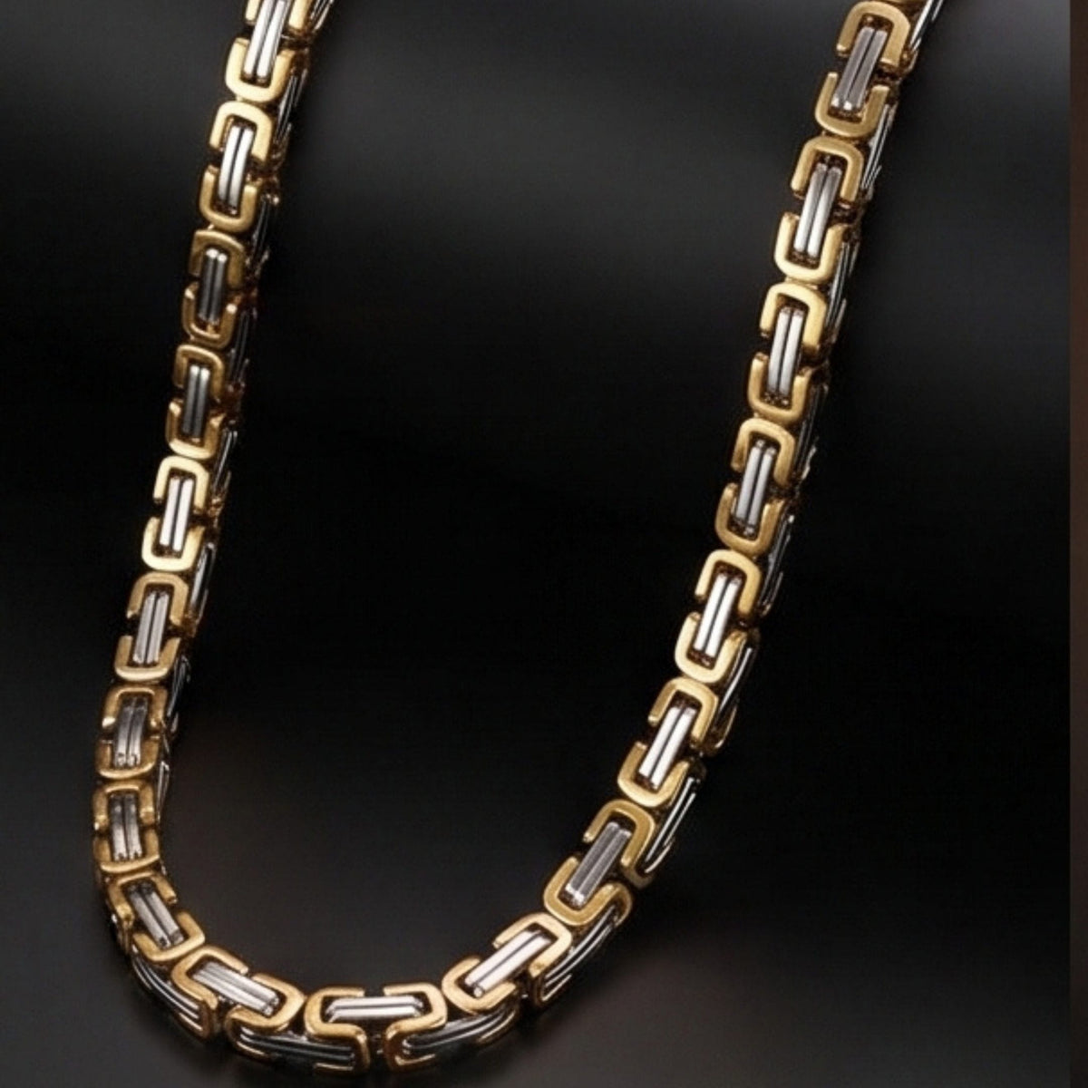 THE MEN THING Chain LUXOR LINK - 8mm Stainless Steel Chain with Lobster Clasp for Men & Boys (22 inch)