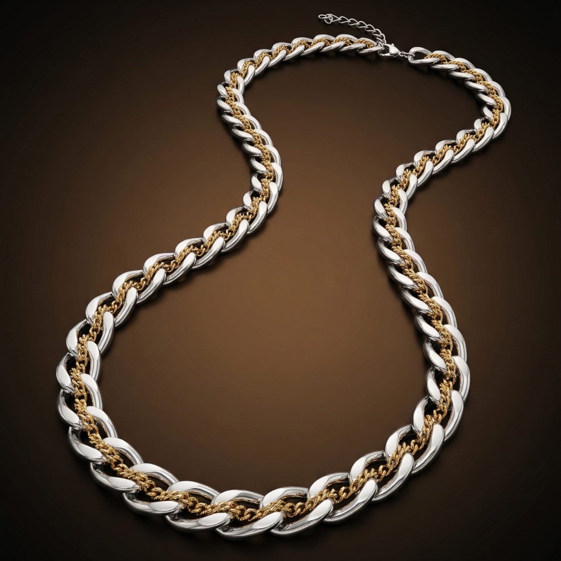 THE MEN THING Chain MAJESTA LINK - 10mm Pure Stainless Steel 19 to 21 inch Adjustable Chain for Men & Boys