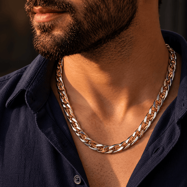 MAJESTA LINK - 10mm Pure Stainless Steel 19 to 21 inch Adjustable Chain for Men & Boys