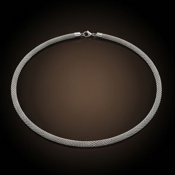 MESH BOX - 4mm Stainless Steel Twisted Rope Chain with Lobster Clasp for Men & Boys (21 inch)