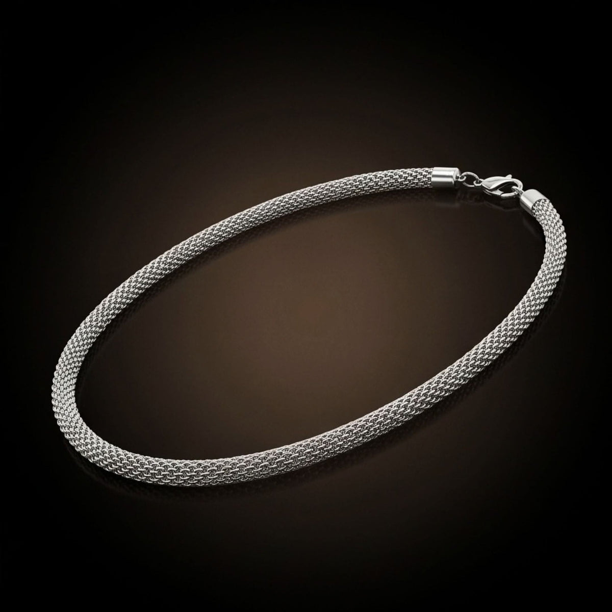 THE MEN THING Chain MESH BOX - 4mm Stainless Steel Twisted Rope Chain with Lobster Clasp for Men & Boys (21 inch)