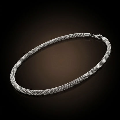 THE MEN THING Chain MESH BOX - 4mm Stainless Steel Twisted Rope Chain with Lobster Clasp for Men & Boys (21 inch)