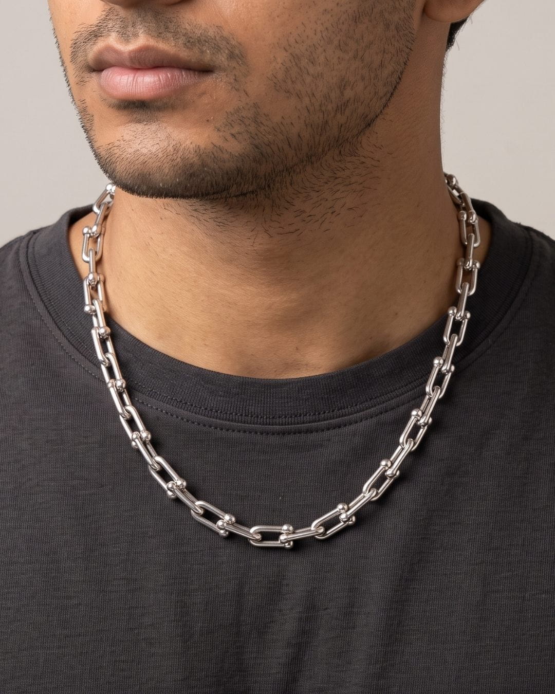 THE MEN THING Chain MYST LOCK - 8mm Chain Pure Stainless Steel 23inch for Men & Boys
