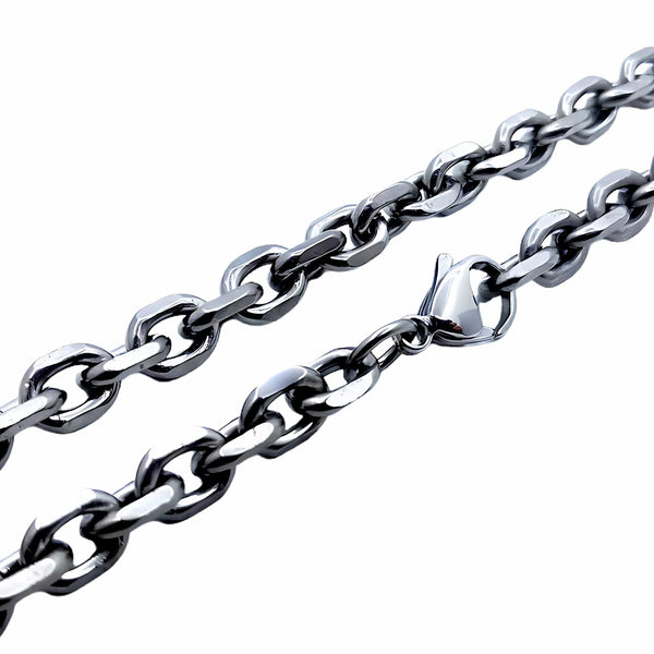 NIGHTSTEEL VEIN - 4mm Pure Stainless Steel Chain, 24inch for Men & Boys