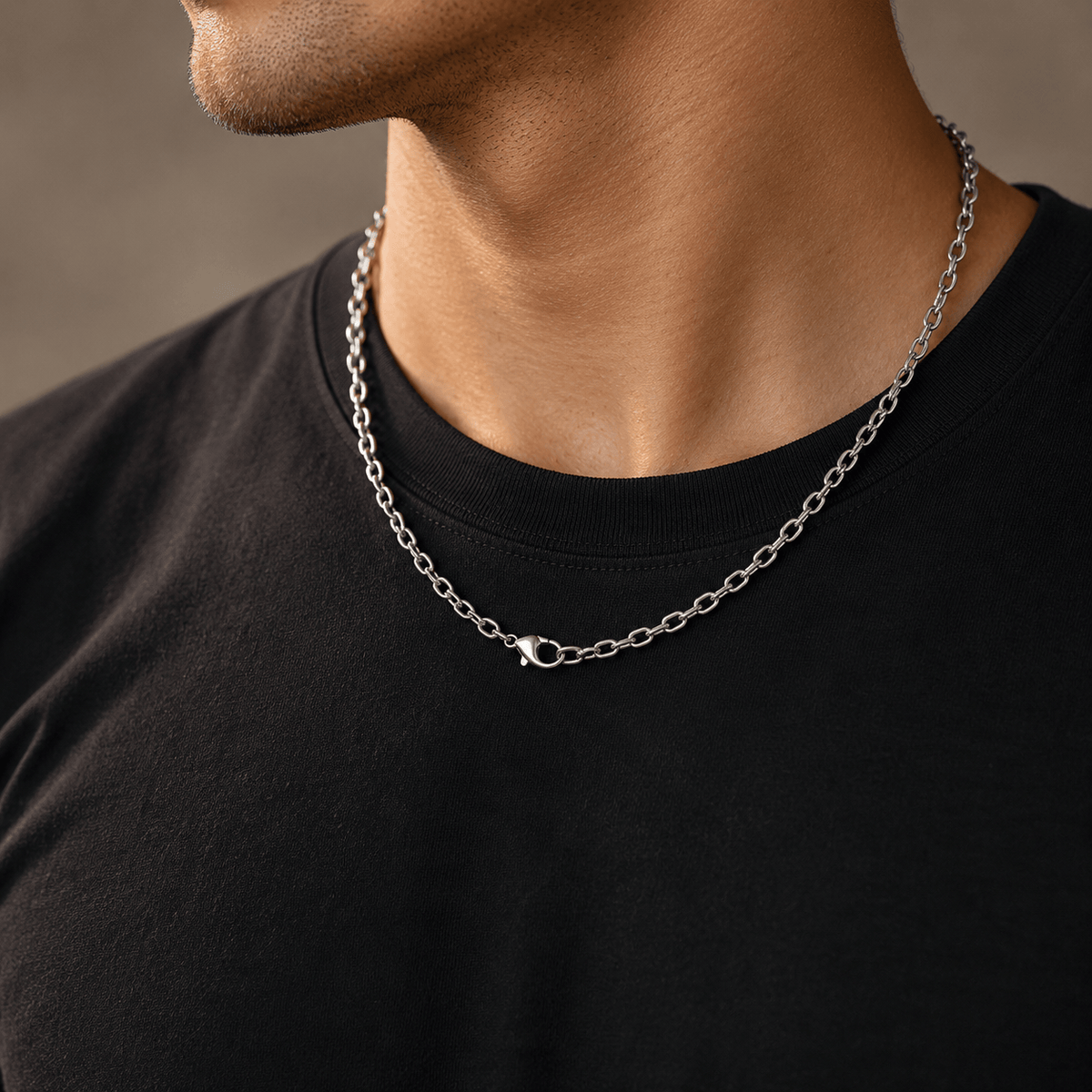 THE MEN THING Chain NIGHTSTEEL VEIN - 4mm Pure Stainless Steel Chain, 24inch for Men & Boys